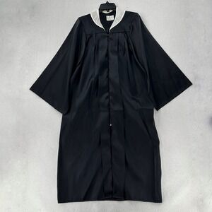 Graduation Gown Robe Josten's Treasure Gown Size 54 Black Zip & Removable Collar